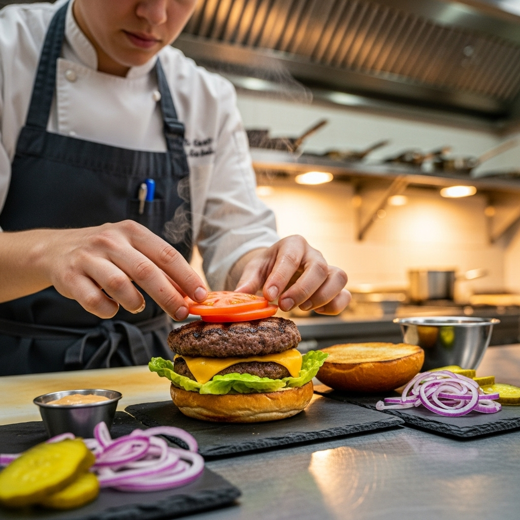 Şef Hamburger Yapma Süreci