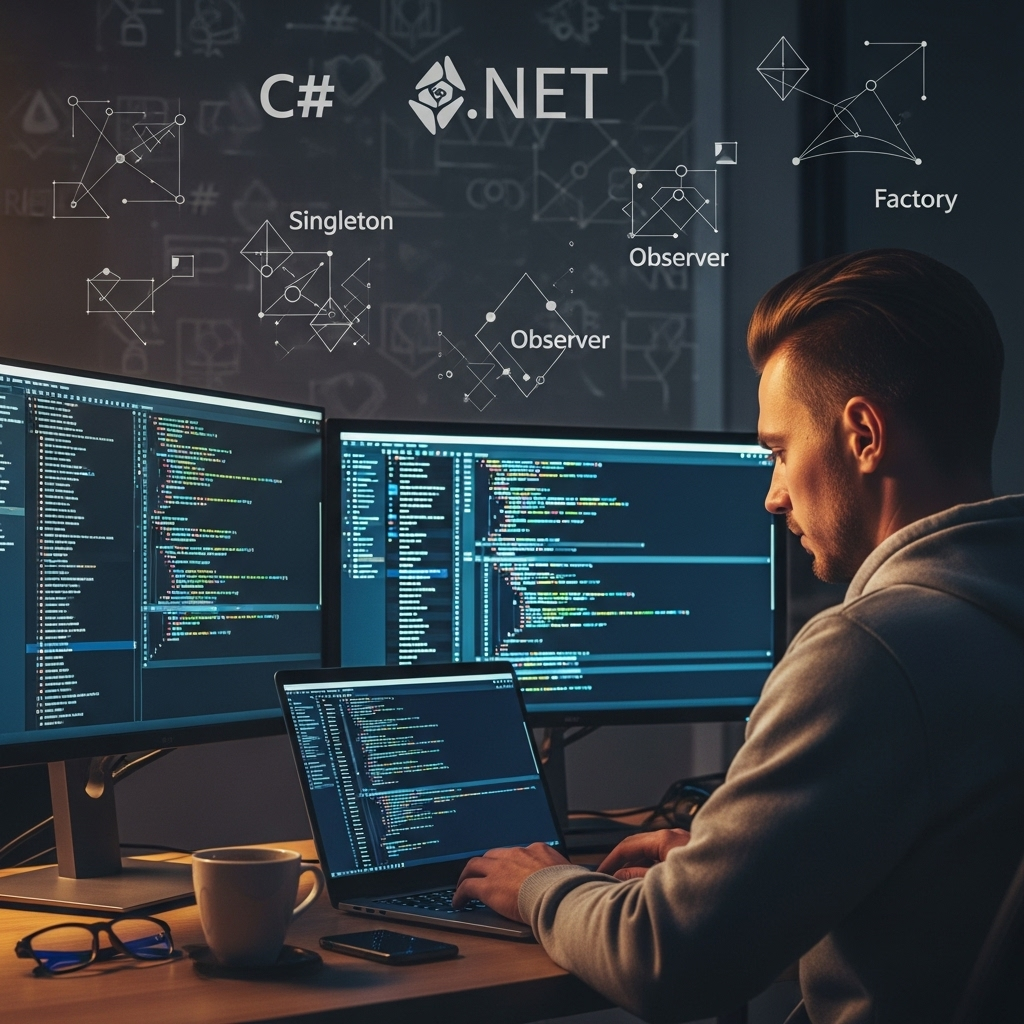 Programmer working on a laptop