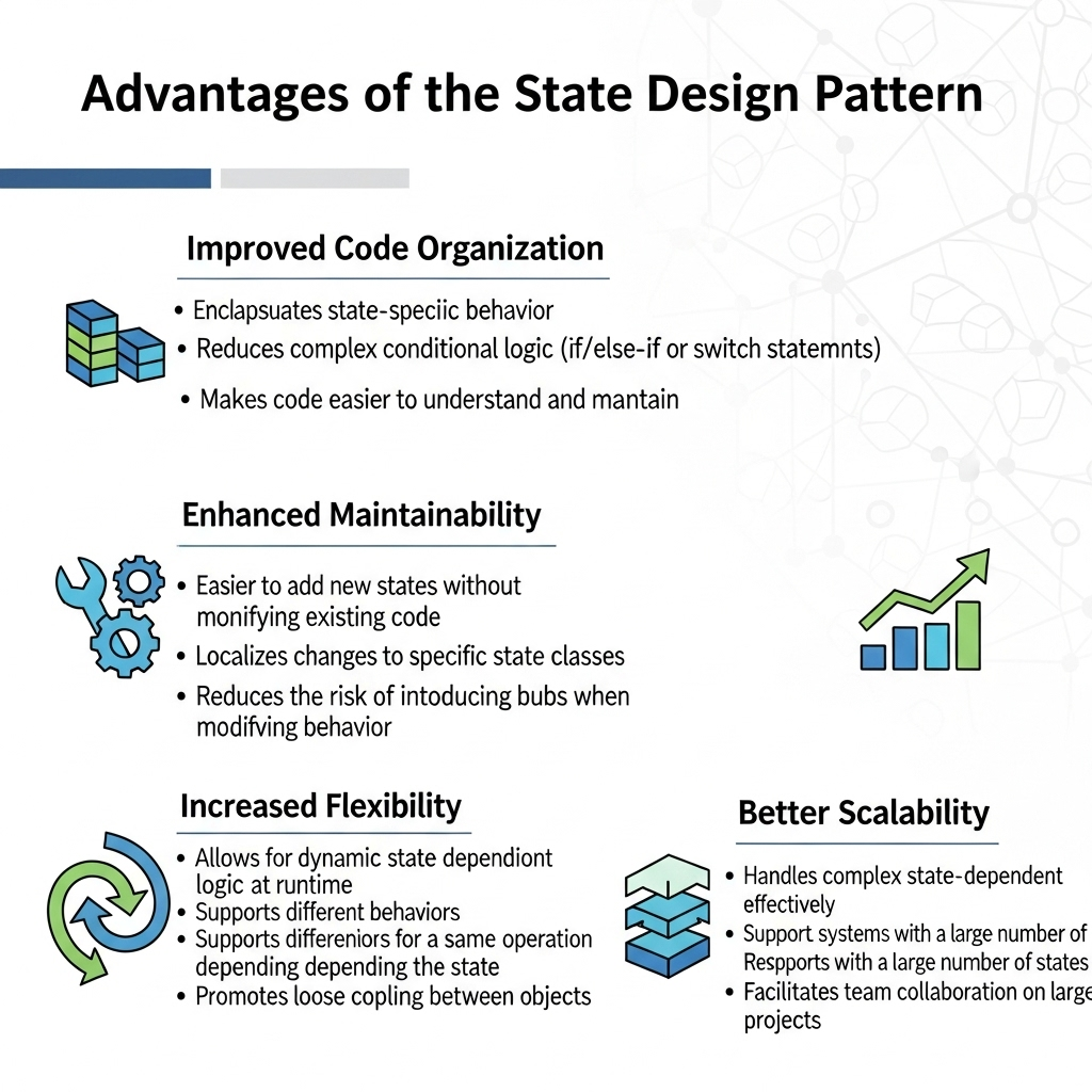 State Pattern Advantages Infographic